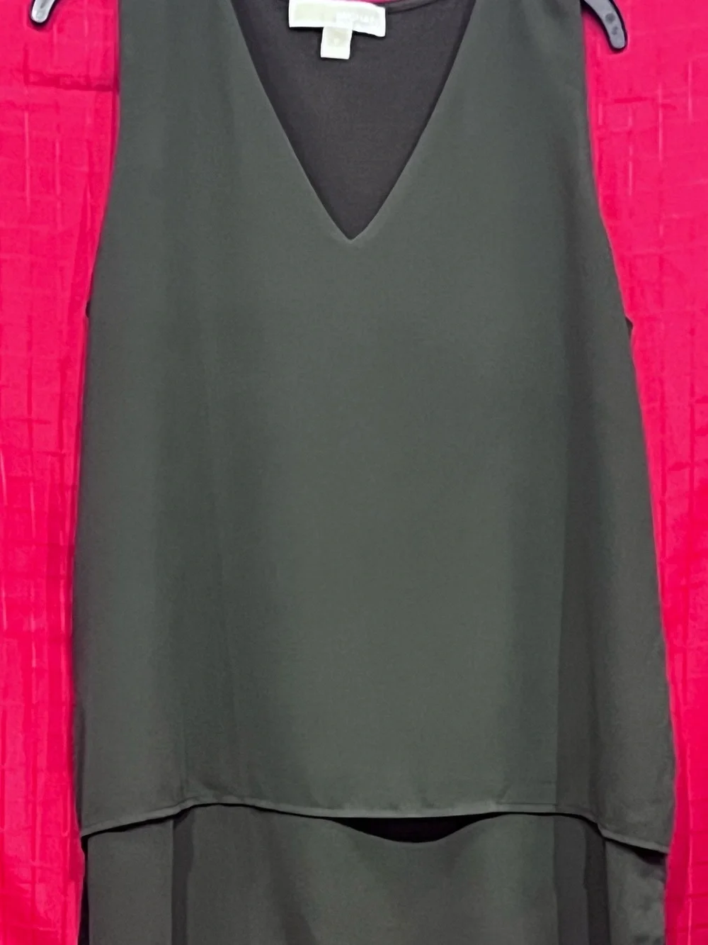 Michael Kors Women's Green V-Neck Sleeveless Top